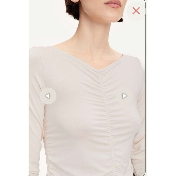 Samsoe Samsoe Ruched Long Sleeved T in Cream NWOT Size XXS - Picture 2 of 8